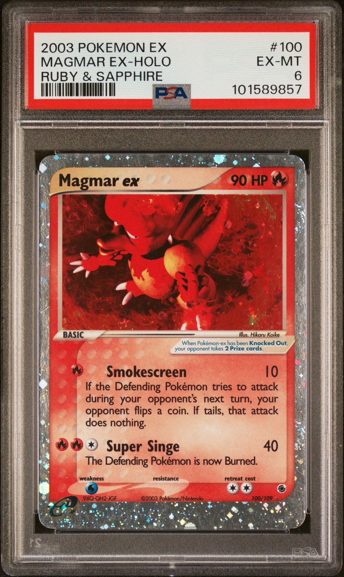 PSA 6 Magmar EX - EX Ruby and Sapphire 2003