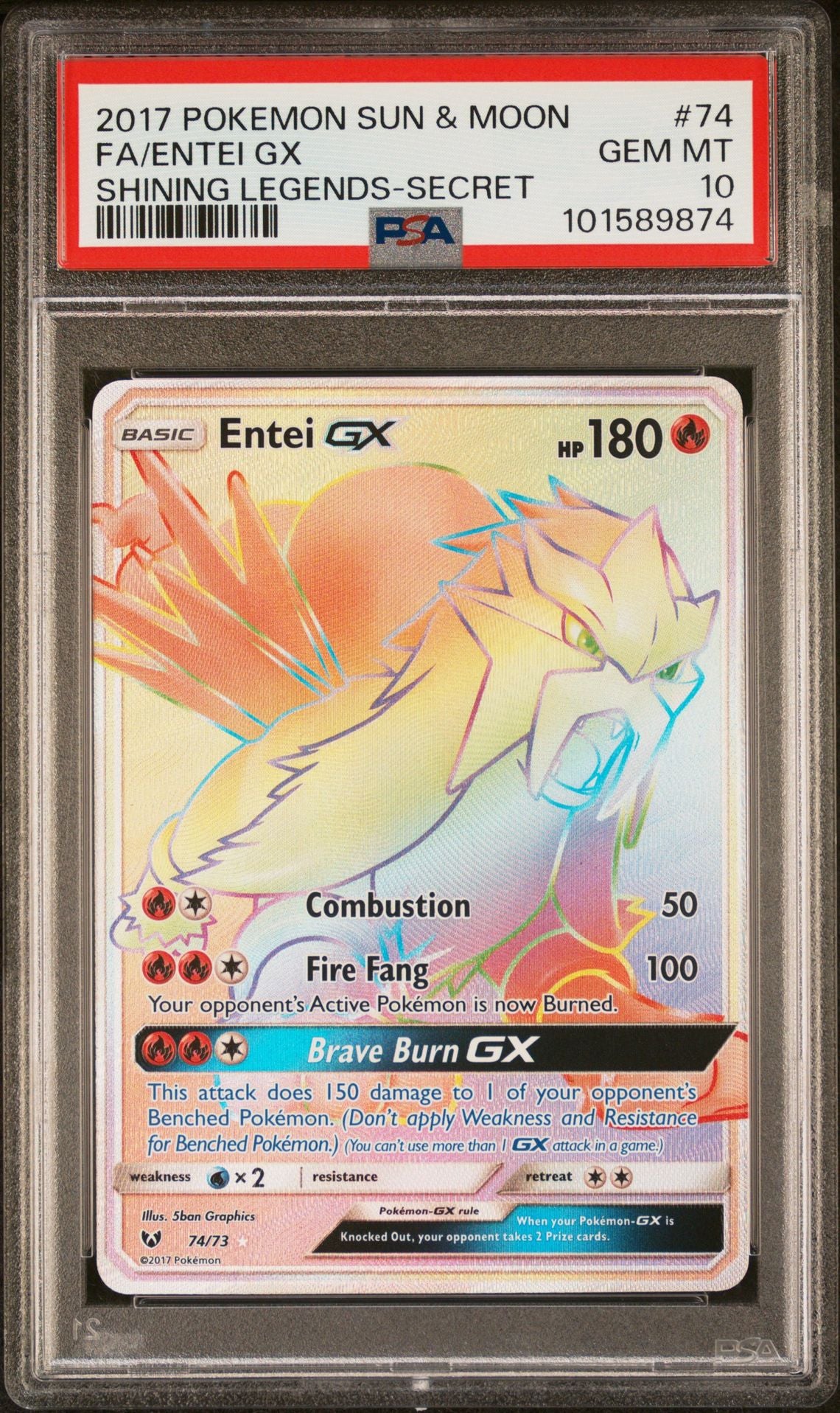 PSA 10 - Entei - Shining Legends