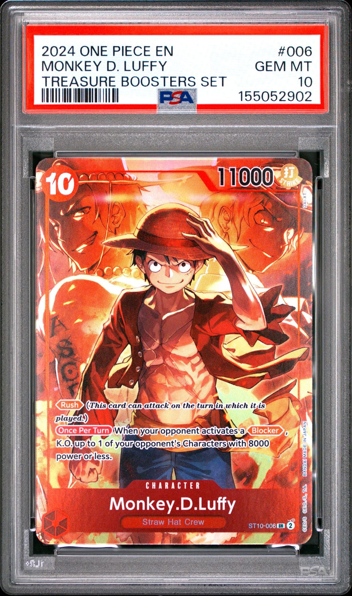PSA 10 - 2024 ONE PIECE PROMOS - MONKEY D. LUFFY - TREASURE BOOSTERS SET