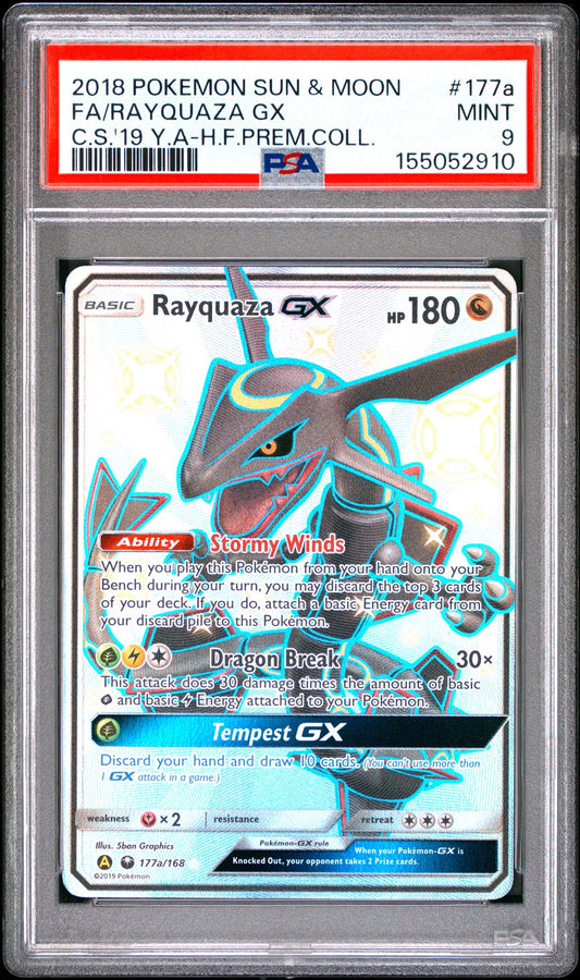 Psa 9  - RAYQUAZA GX - YELLOW A - HIDDEN FATES PREMIUM COLLECTION