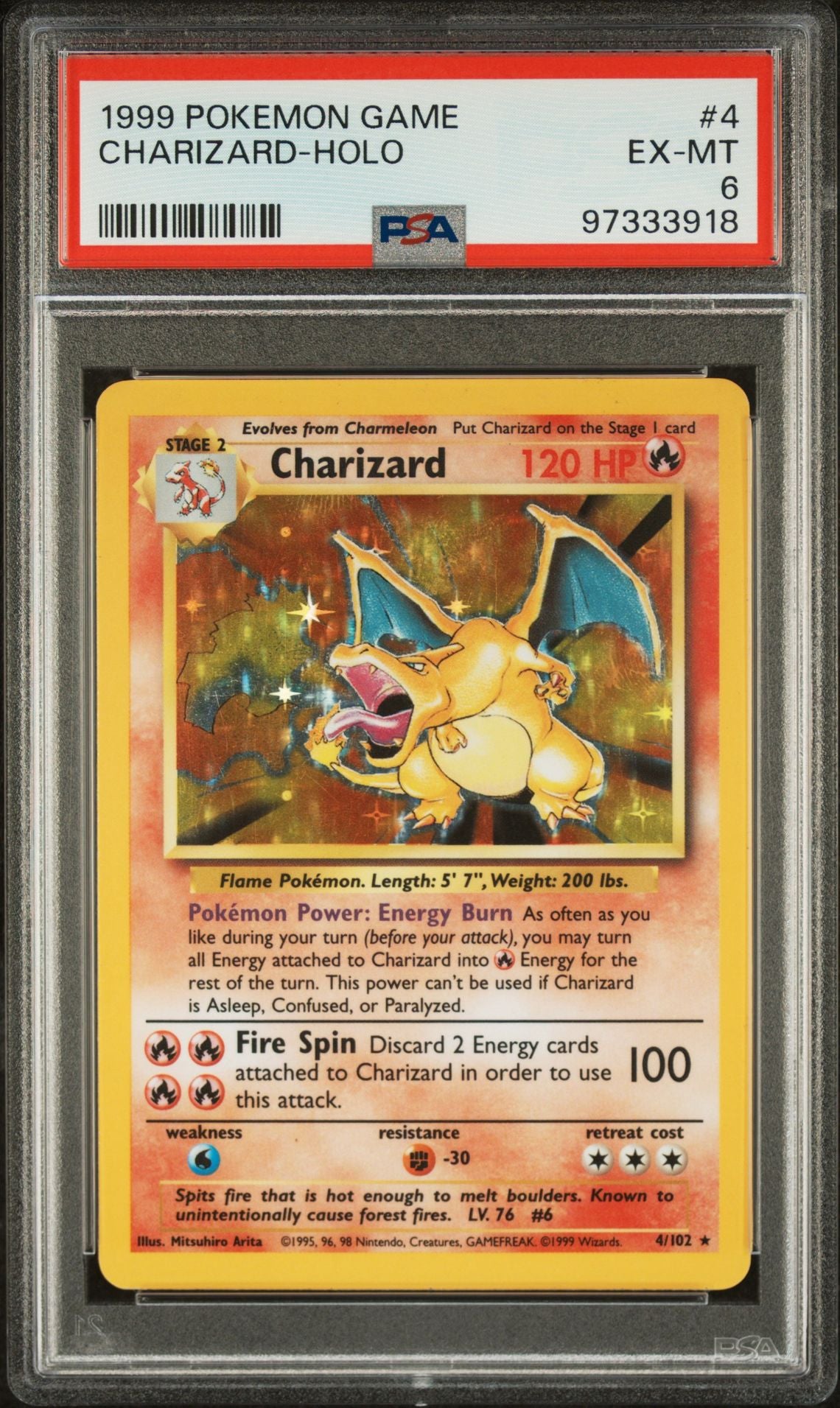 PSA 6 Charizard 04 Holo Base Set