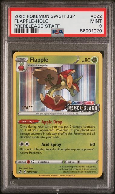 Psa 9 Flapple  - Holo - Pre Release Staff Promo