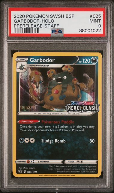 Psa 9 Garbodor  - Holo - Pre Release Staff Promo